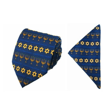 Jacob Alexander Men/'s Boys/' Happy Hanukkah Stripe Star of David Menorah Pocket Square Handkerchief Hanky